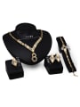 thumb Alloy Imitation-gold Plated Fashion Rhinestones Square-shaped Four Pieces Jewelry Set 2