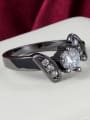 thumb Vintage Black Gun Plated Geometric Shaped Zircon Ring 1