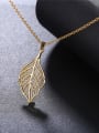 thumb Delicate Gold Plated Leaf Shaped Necklace 2