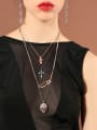 thumb Retro Multi-layer Cross Skull Pendant Personality Necklace 1