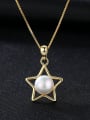 thumb Sterling Silver Pentagram Jewelry 7- 7.5mm Natural Pearl Necklace 0