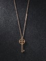 thumb Simple Key Rose Gold Plated Titanium Sweater Chain 2