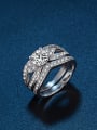 thumb Fashion Shiny Cubic White Zirconias Copper Lovers Ring 1