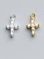 thumb 925 Sterling Silver With 18k Gold Plated Simplistic Cross Charms 0