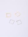 thumb Titanium With Gold Plated Simplistic Hollow Geometric Clip On Earrings 3