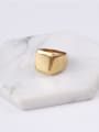 thumb Titanium With Gold Plated Simplistic Geometric Band Rings 0