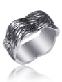 thumb Stainless Steel With Antique Silver Plated Simplistic Irregular Rings 0
