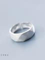 thumb S925 Silver Ring female wind simple cut wire face cut ring temperament personality opening index finger ring J4460 0