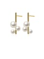 thumb 925 Sterling Silver With Artificial Pearl Personality Irregular Stud Earrings 0