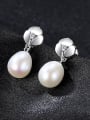 thumb Sterling Silver 7-8mm natural pearl earrings 3