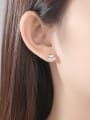 thumb 925 Sterling Silver With Cubic Zirconia Simplistic Heart Stud Earrings 1