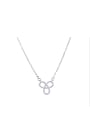 thumb 2018 Copper Alloy White Gold Plated Simple style Zircon Necklace 0