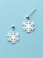thumb Fresh Snowflake Shaped S925 Silver Drop Earrings 0