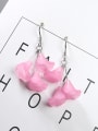thumb Personalized Pink Trumpet Flowers 925 Silver Earrings 0
