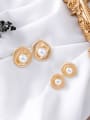 thumb Alloy With Gold Plated Simplistic Round  Imitation Pearl Stud Earrings 1