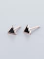thumb 925 Sterling Silver With  Enamel Simplistic Triangle Stud Earrings 2
