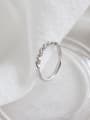 thumb 925 Sterling Silver With Platinum Plated Simplistic A wavy pattern Rings 0