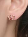 thumb Heart-shape Natural Garnet Small Stud Earrings 1