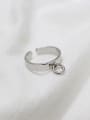 thumb Simple Little Circle Smooth Silver Opening Ring 0