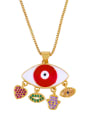 thumb Copper With  Cubic Zirconia Fashion Evil Eye/Sunflower Necklaces 2
