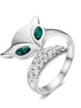 thumb Little Lovely Fox Shaped Opening Ring with Zircons 2