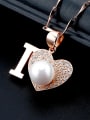 thumb S925 Silver Heart Shaped Pearl Necklace 1