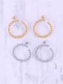 thumb Titanium With Gold Plated Simplistic Twist Round Hoop Earrings 2