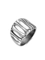 thumb Delicate Punk Style Geometric Shaped Titanium Ring 0