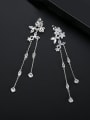 thumb Copper With Platinum Plated Fashion Flower Tassels  Earrings 2