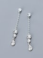 thumb 925 Sterling Silver With Cubic Zirconia Simplistic Water Drop Drop Earrings 3