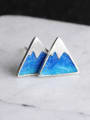 thumb Tiny Triangle Blue Stud Earrings 1