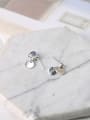 thumb Simple Tiny Double Circles 925 Silver Stud Earrings 2