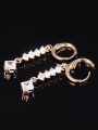 thumb Fashion White Zircon Champagne Gold Plated Earrings 2