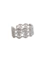 thumb Fashion Cubic Zirconias Hollow Silver Opening Ring 0