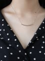 thumb Sterling silver simple fashion square necklace 1