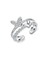 thumb Micro Pave Butterfly Exquisite Zircons Opening Ring 0