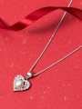 thumb Fashion Heart Shaped Artificial Pearl S925 Silver Pendant 2