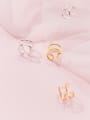 thumb 925 Sterling Silver With 18k Gold Plated Simplistic Clip On Earrings 0