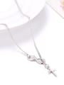 thumb Simple Cross Silver Plated Necklace 2