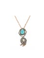 thumb Sweet Stones Alloy Sweater Necklace 0