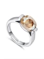 thumb Simple austrian Crystal Alloy Platinum Plated Ring 3