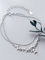 thumb 925 Sterling Silver With Platinum Plated Simplistic Leaf Bracelets 3