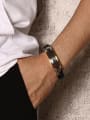 thumb Personality Geometric Shaped Artificial Leather Scripture Bracelet 1