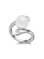 thumb Fashion Imitation Pearl White austrian Crystals Alloy Ring 0