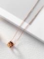 thumb Simple Little Ring Rose Gold Plated Titanium Necklace 2