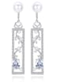 thumb Europe and America fashion long creative AAA zircon pearl new Earrings 2