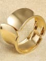 thumb Exaggerated Smooth Wide Gold Plated Opening Bangle 2