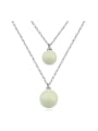 thumb Personalized Double Layer Two Imitation Pearls Alloy Necklace 0