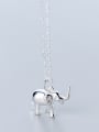 thumb 925 Sterling Silver With Silver Plated Cute Animal Elephant Necklaces 2