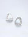 thumb 925 Sterling Silver With   Classic Multicolor Triangle Stud Earrings 2